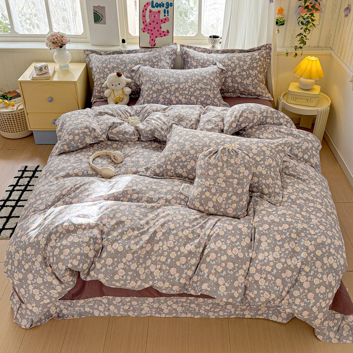 91家纺网 家纺一手货源 找家纺 （总）梦莱斯 2025新款韩国小布袋古法云感棉四件套