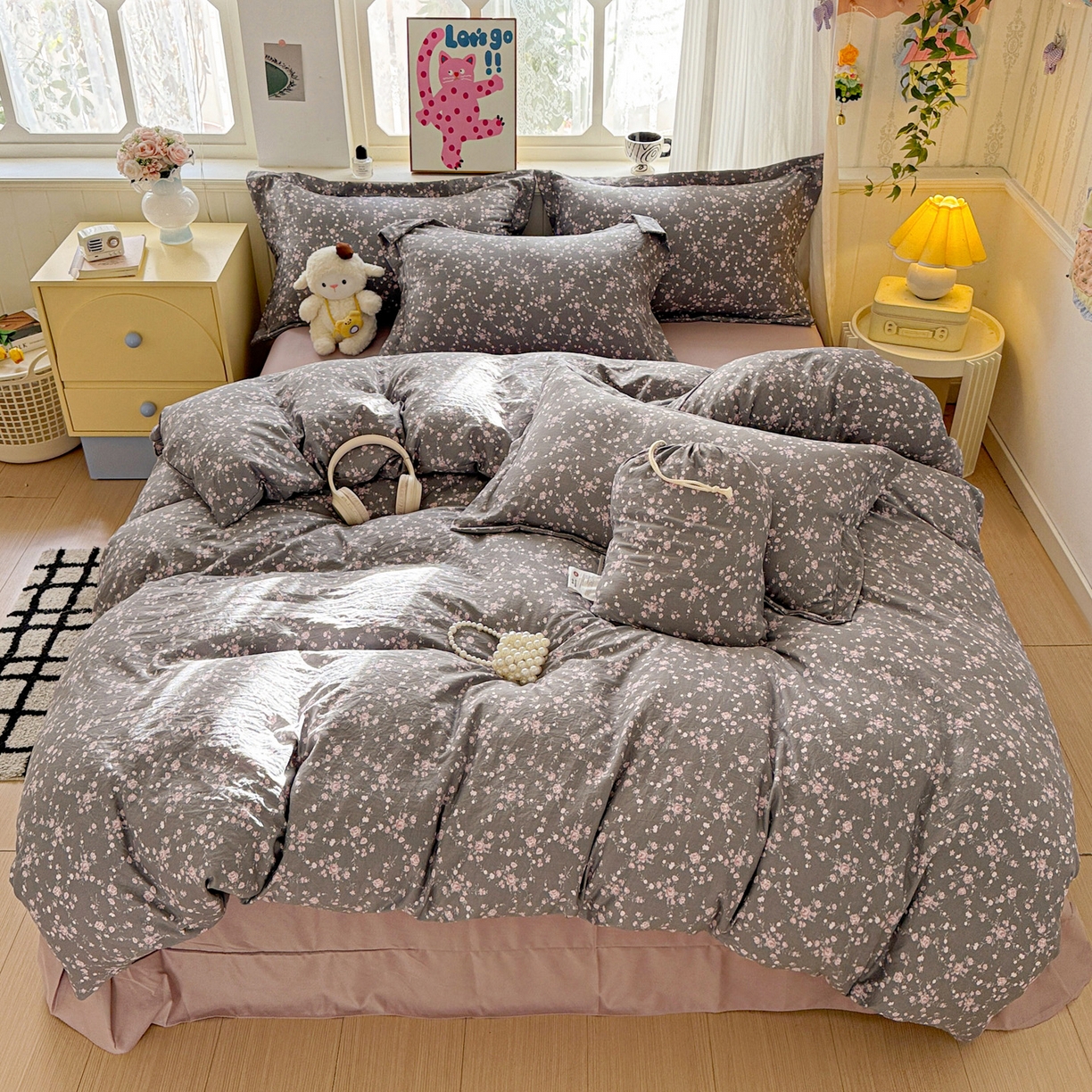 91家纺网 家纺一手货源 找家纺 （总）梦莱斯 2025新款韩国小布袋古法云感棉四件套