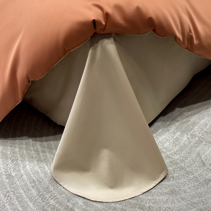 91家纺网 家纺一手货源 找家纺 观月轩家纺 2025新款100S长绒棉纯棉四件套 活力橙