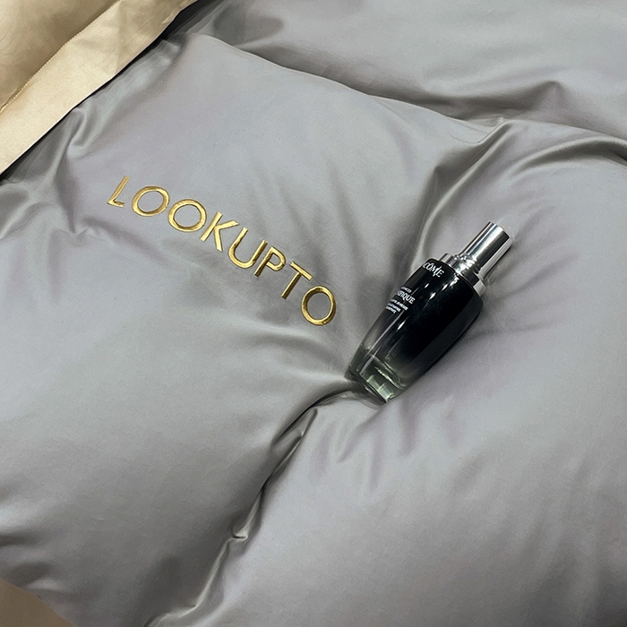 91家纺网 家纺一手货源 找家纺 观月轩家纺 2025新款100S长绒棉纯棉四件套 星空灰