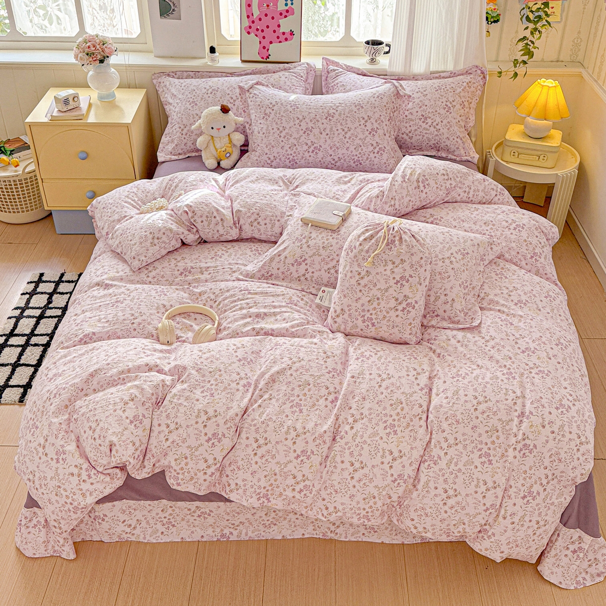 91家纺网 家纺一手货源 找家纺 （总）梦莱斯 2025新款韩国小布袋古法云感棉四件套