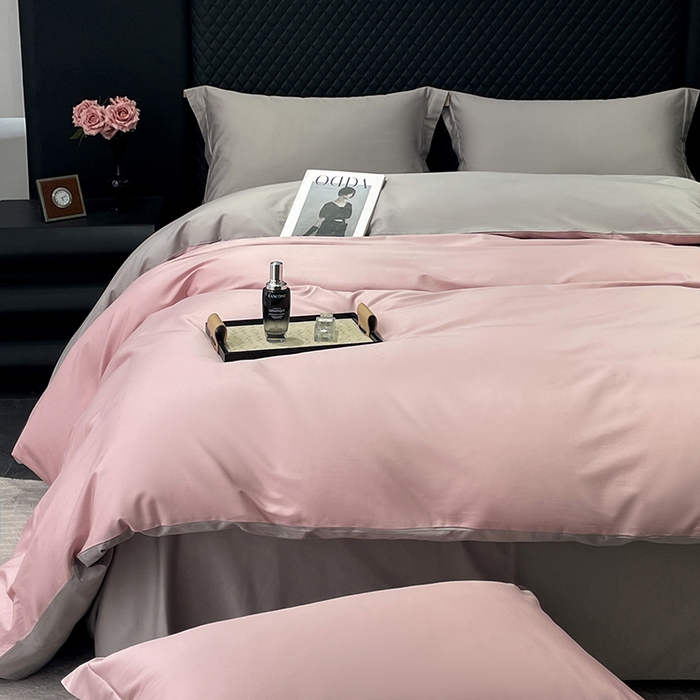 91家纺网 家纺一手货源 找家纺 观月轩家纺 2025新款100S长绒棉纯棉四件套 如意粉