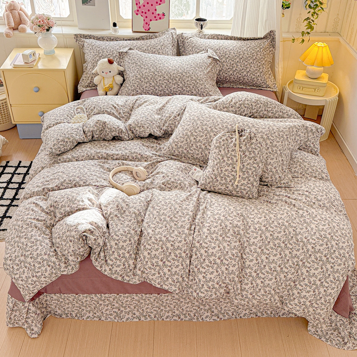 91家纺网 家纺一手货源 找家纺 （总）梦莱斯 2025新款韩国小布袋古法云感棉四件套