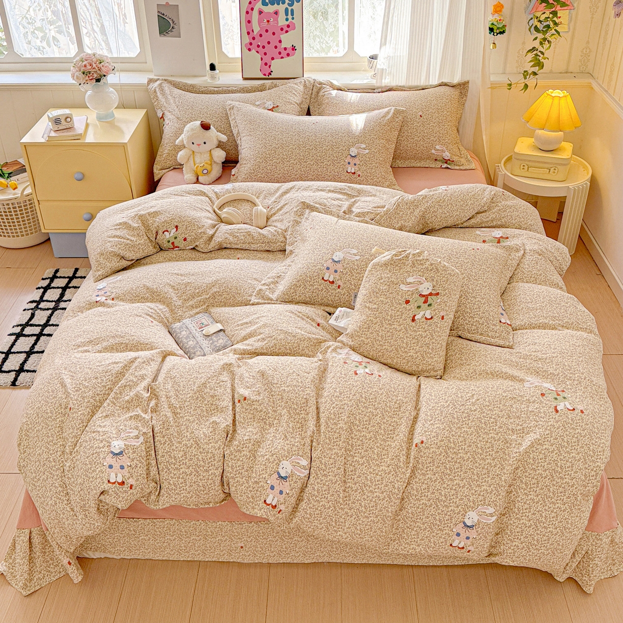 91家纺网 家纺一手货源 找家纺 （总）梦莱斯 2025新款韩国小布袋古法云感棉四件套