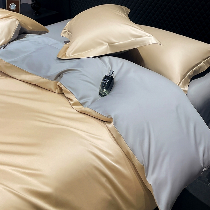 91家纺网 家纺一手货源 找家纺 观月轩家纺 2025新款100S长绒棉纯棉四件套 香槟金