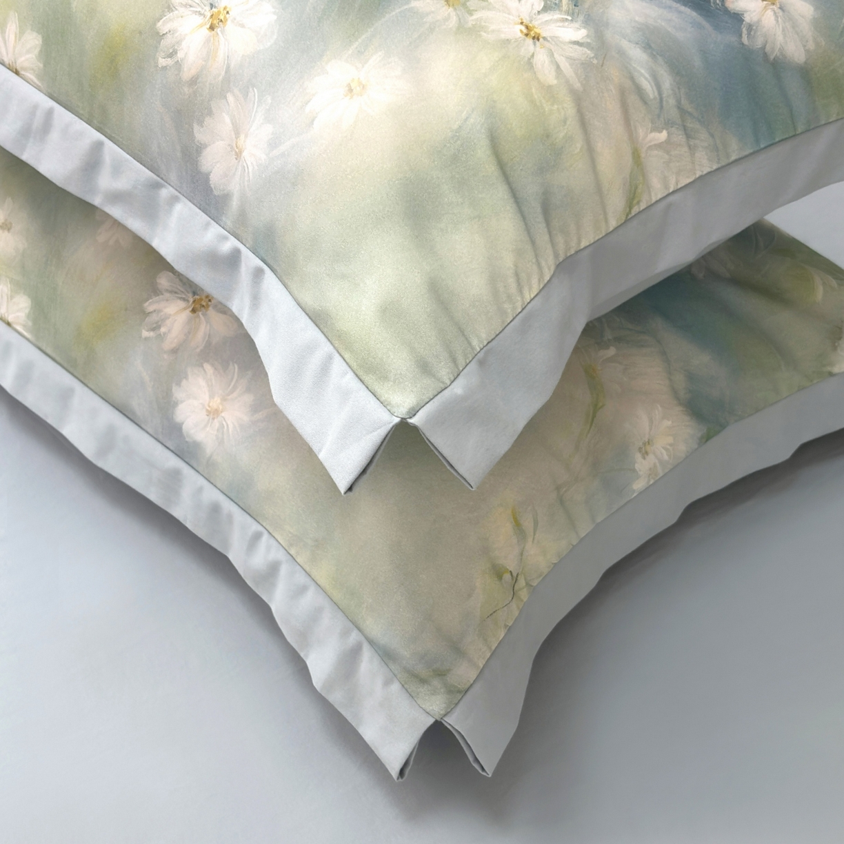 91家纺网 家纺一手货源 找家纺 未来家居 2025新款秋冬全棉加厚磨毛纯色印花缺角工艺系列高端礼盒包装四件套 繁华-绿