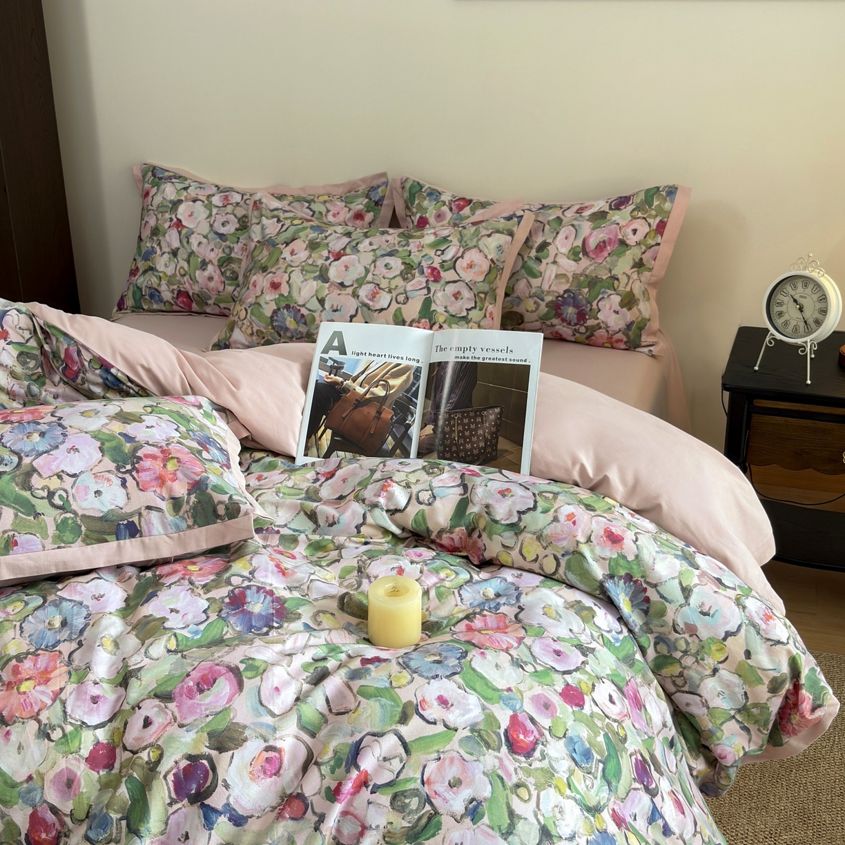 91家纺网 家纺一手货源 找家纺 未来家居 2025新款秋冬全棉加厚磨毛纯色印花缺角工艺系列高端礼盒包装四件套 兰朵-绿