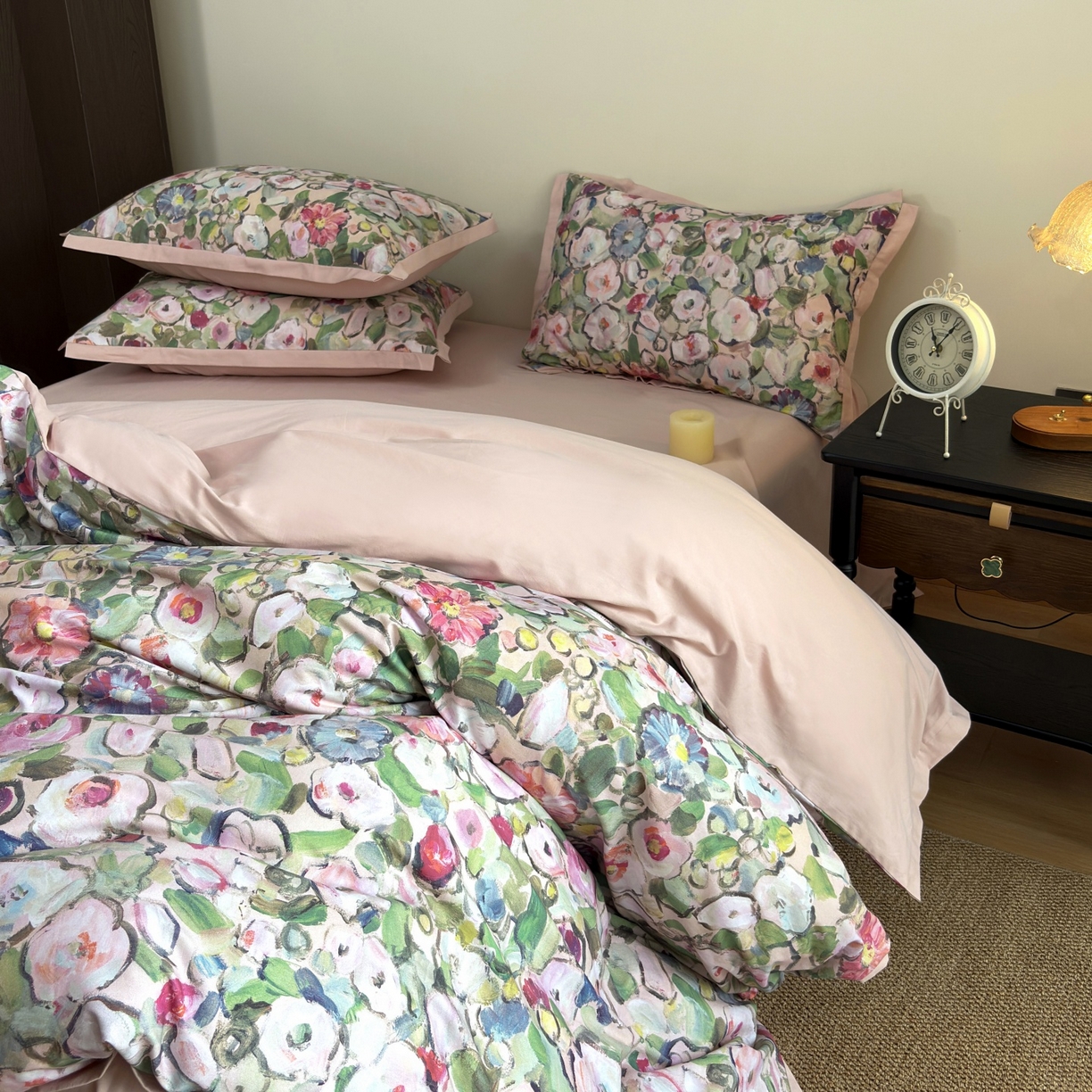 91家纺网 家纺一手货源 找家纺 未来家居 2025新款秋冬全棉加厚磨毛纯色印花缺角工艺系列高端礼盒包装四件套 兰朵-绿