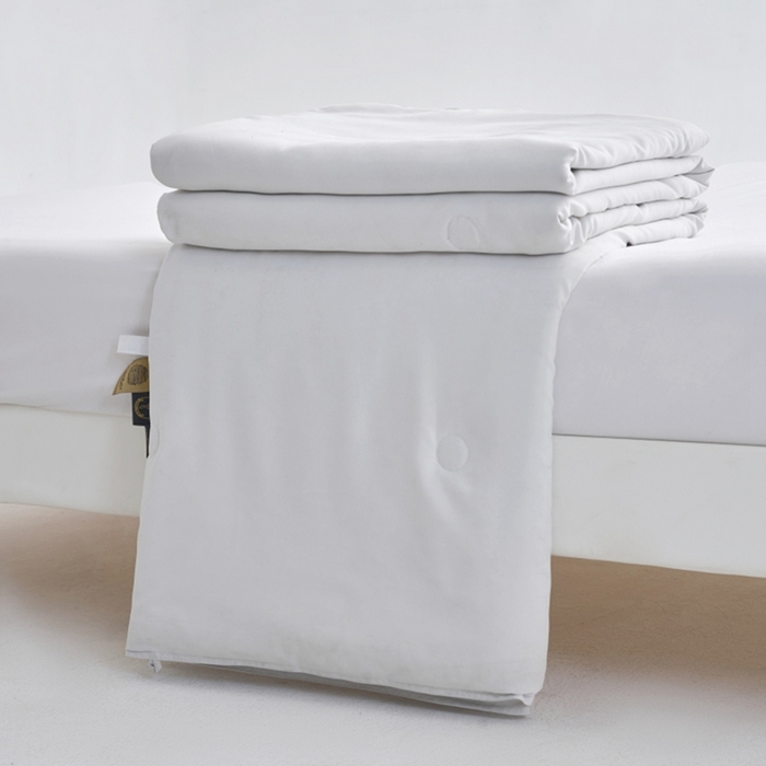 91家纺网 家纺一手货源 找家纺 （总）观月轩家纺 2025新款双色柔感蚕丝被夏被夏凉被空调被,白色