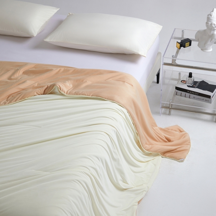 91家纺网 家纺一手货源 找家纺 观月轩家纺 2025新款双感控温pro蚕丝被夏被夏凉被空调被 米黄