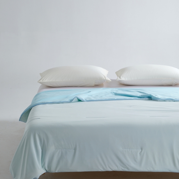 91家纺网 家纺一手货源 找家纺 观月轩家纺 2025新款双感控温pro蚕丝被夏被夏凉被空调被 浅蓝