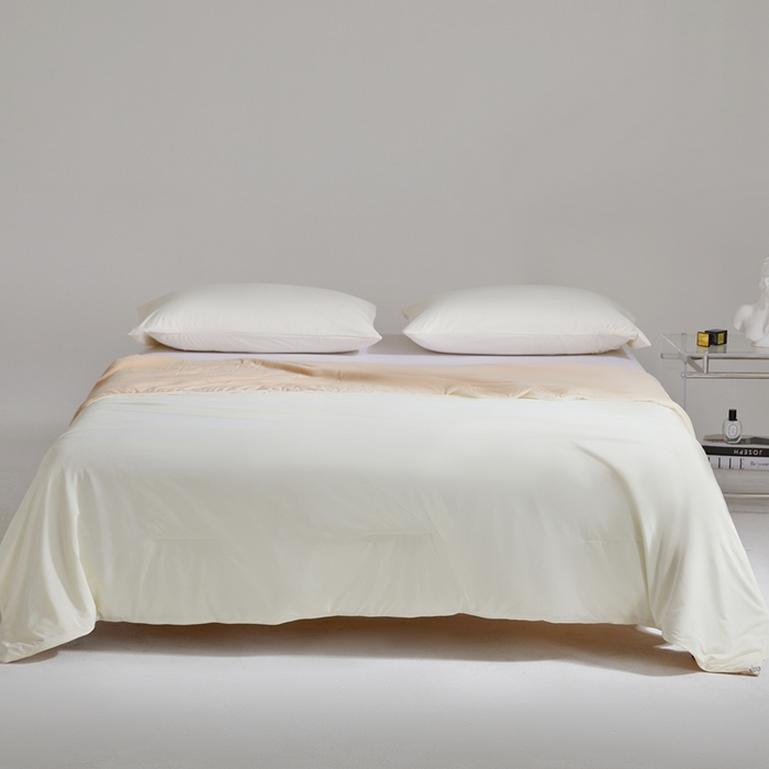 91家纺网 家纺一手货源 找家纺 观月轩家纺 2025新款双感控温pro蚕丝被夏被夏凉被空调被 米黄