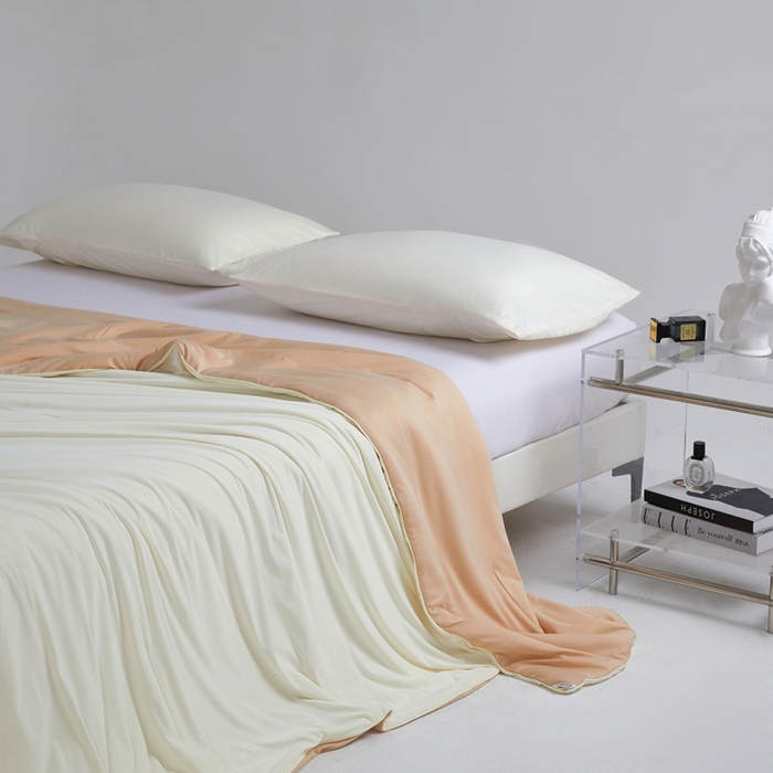 91家纺网 家纺一手货源 找家纺 观月轩家纺 2025新款双感控温pro蚕丝被夏被夏凉被空调被 米黄