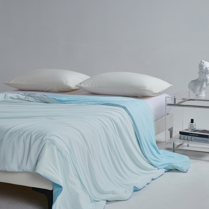 91家纺网 家纺一手货源 找家纺 观月轩家纺 2025新款双感控温pro蚕丝被夏被夏凉被空调被 浅蓝