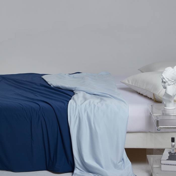 91家纺网 家纺一手货源 找家纺 观月轩家纺 2025新款双感控温pro蚕丝被夏被夏凉被空调被 深蓝