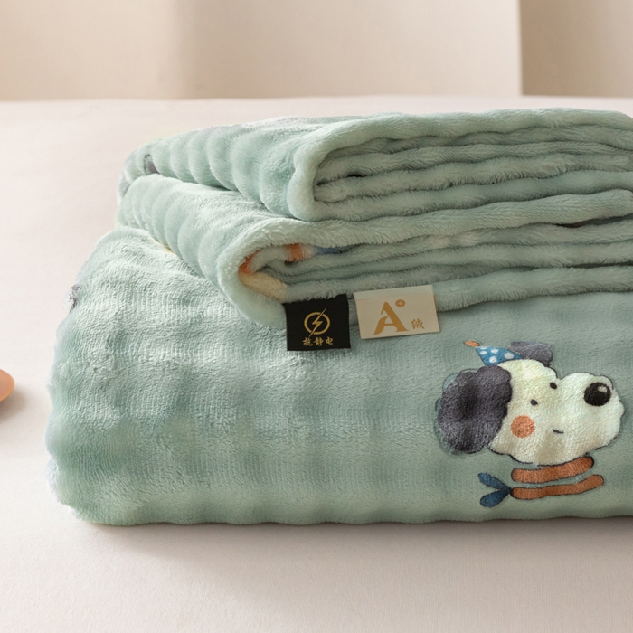 91家纺网 家纺一手货源 找家纺 爱屋及屋 2025新款牛奶泡泡绒印花单床单 床单单件 彩虹小狗