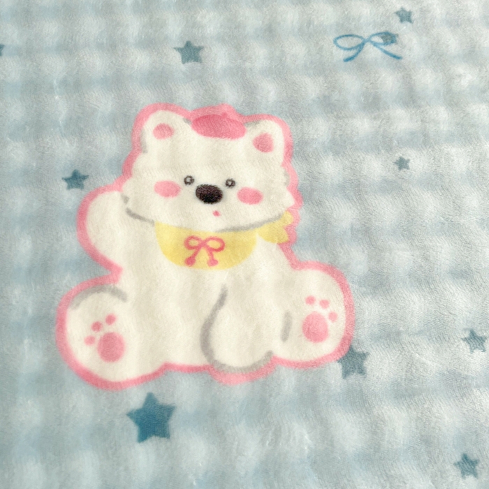 91家纺网 家纺一手货源 找家纺 爱屋及屋 2025新款牛奶泡泡绒印花单床单 床单单件 可爱萌狗