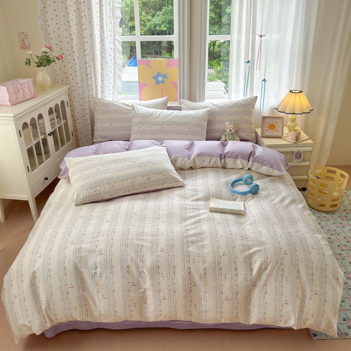 91家纺网 家纺一手货源 找家纺 （总）优彩 2025新款13372碎花系列全棉四件套