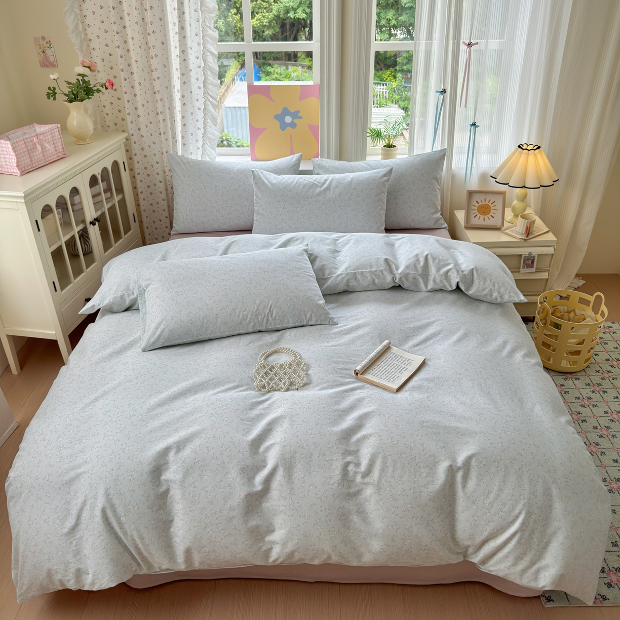 91家纺网 家纺一手货源 找家纺 （总）优彩 2025新款13372碎花系列全棉四件套