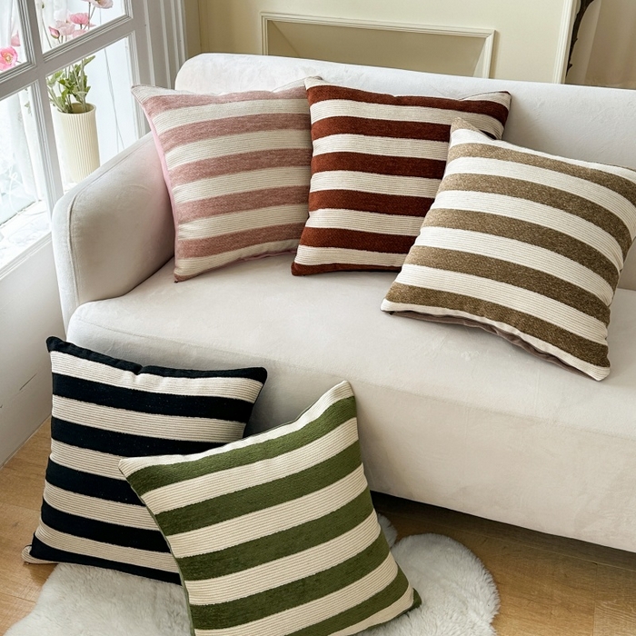 （总）新奇异 2025新款雪尼尔条纹抱枕