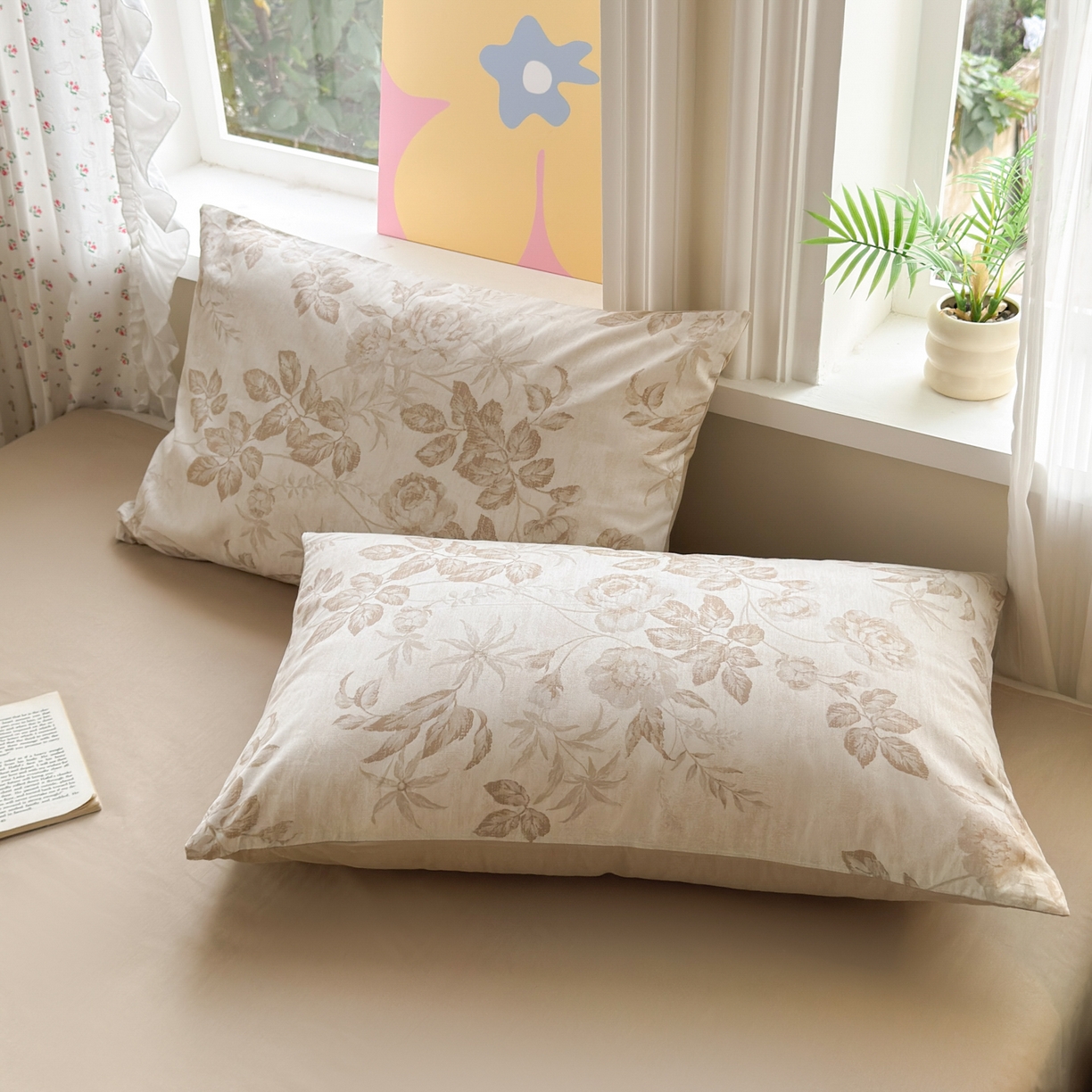 91家纺网 家纺一手货源 找家纺 优彩 2025新款13372碎花系列全棉四件套风林下