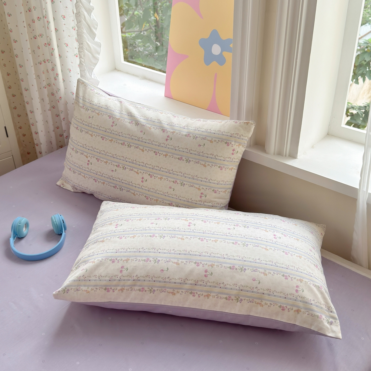 91家纺网 家纺一手货源 找家纺 优彩 2025新款13372碎花系列全棉四件套花未央