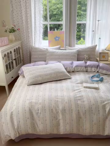 91家纺网 家纺一手货源 找家纺 优彩 2025新款13372碎花系列全棉四件套花未央