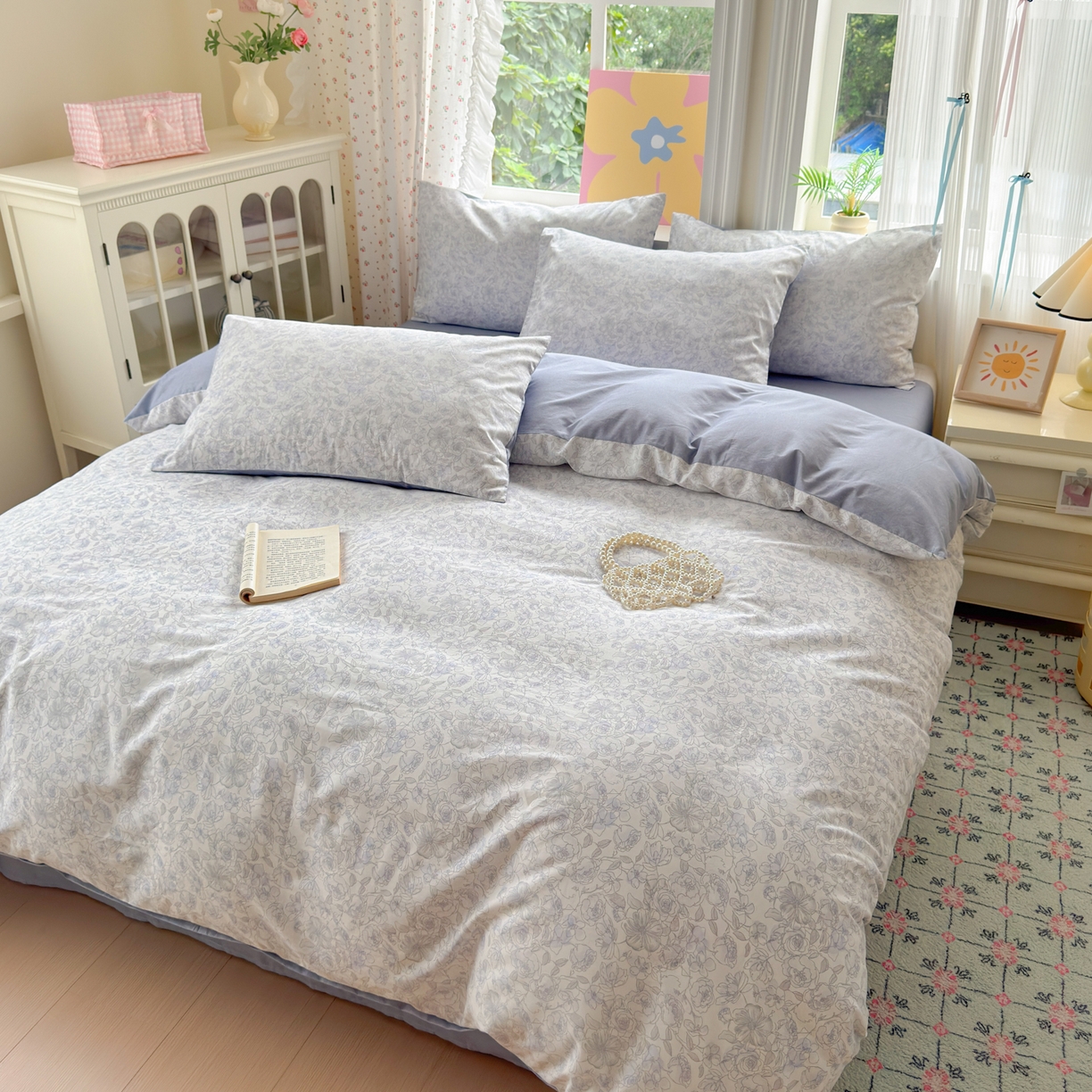 91家纺网 家纺一手货源 找家纺 优彩 2025新款13372碎花系列全棉四件套景悦