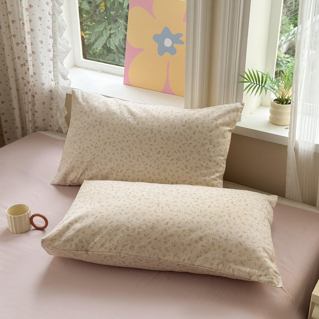 91家纺网 家纺一手货源 找家纺 优彩 2025新款13372碎花系列全棉四件套葵语