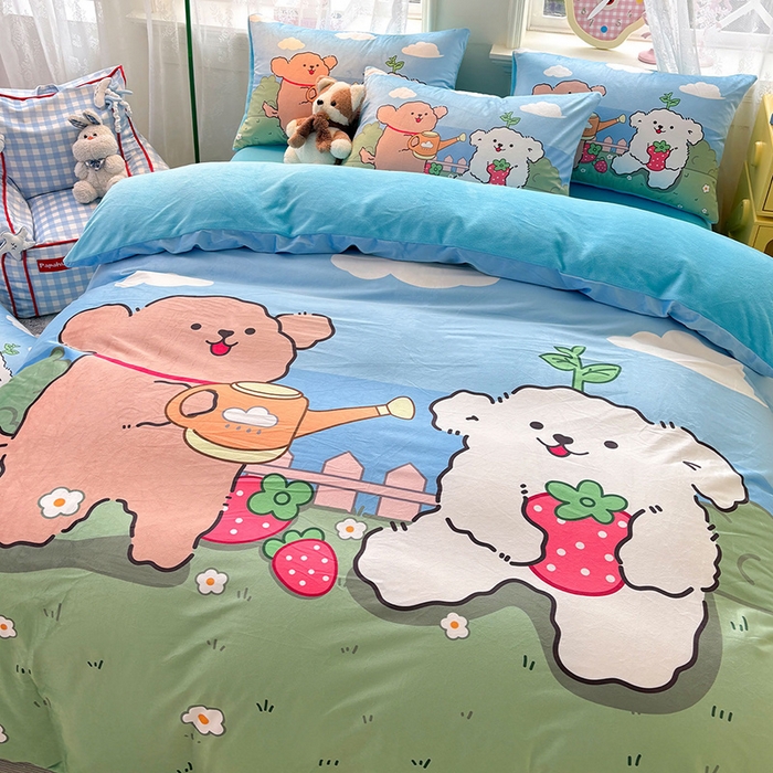 91家纺网 家纺一手货源 找家纺 （总）ds生活馆 2025新款大版卡通水晶绒牛奶绒单被套