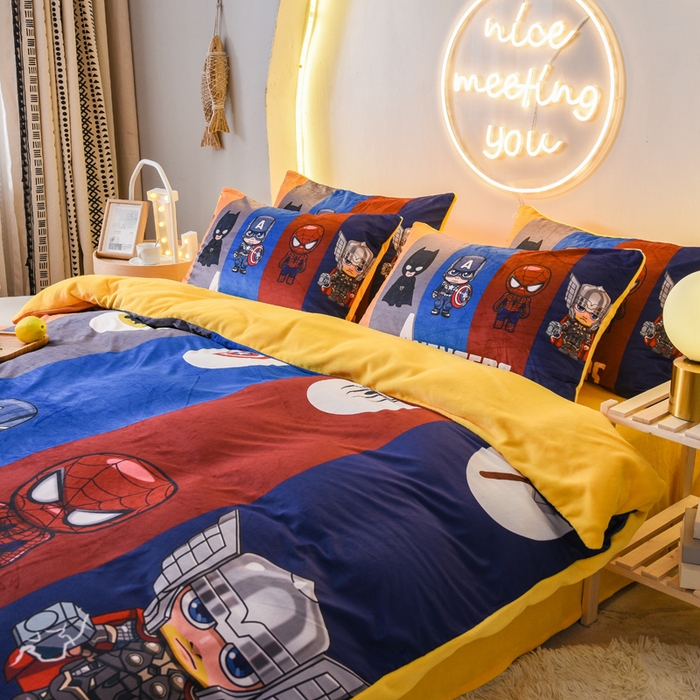 91家纺网 家纺一手货源 找家纺 （总）ds生活馆 2025新款大版卡通水晶绒牛奶绒单被套