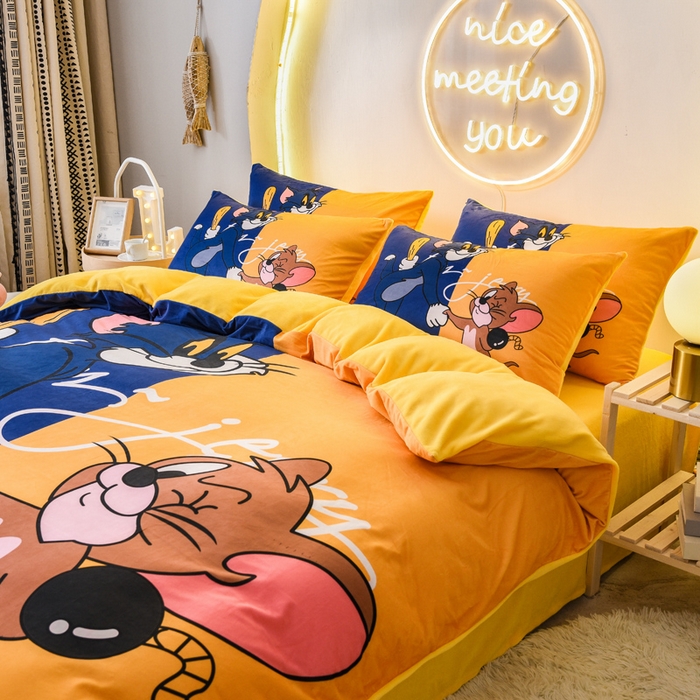 91家纺网 家纺一手货源 找家纺 （总）ds生活馆 2025新款大版卡通水晶绒牛奶绒单被套