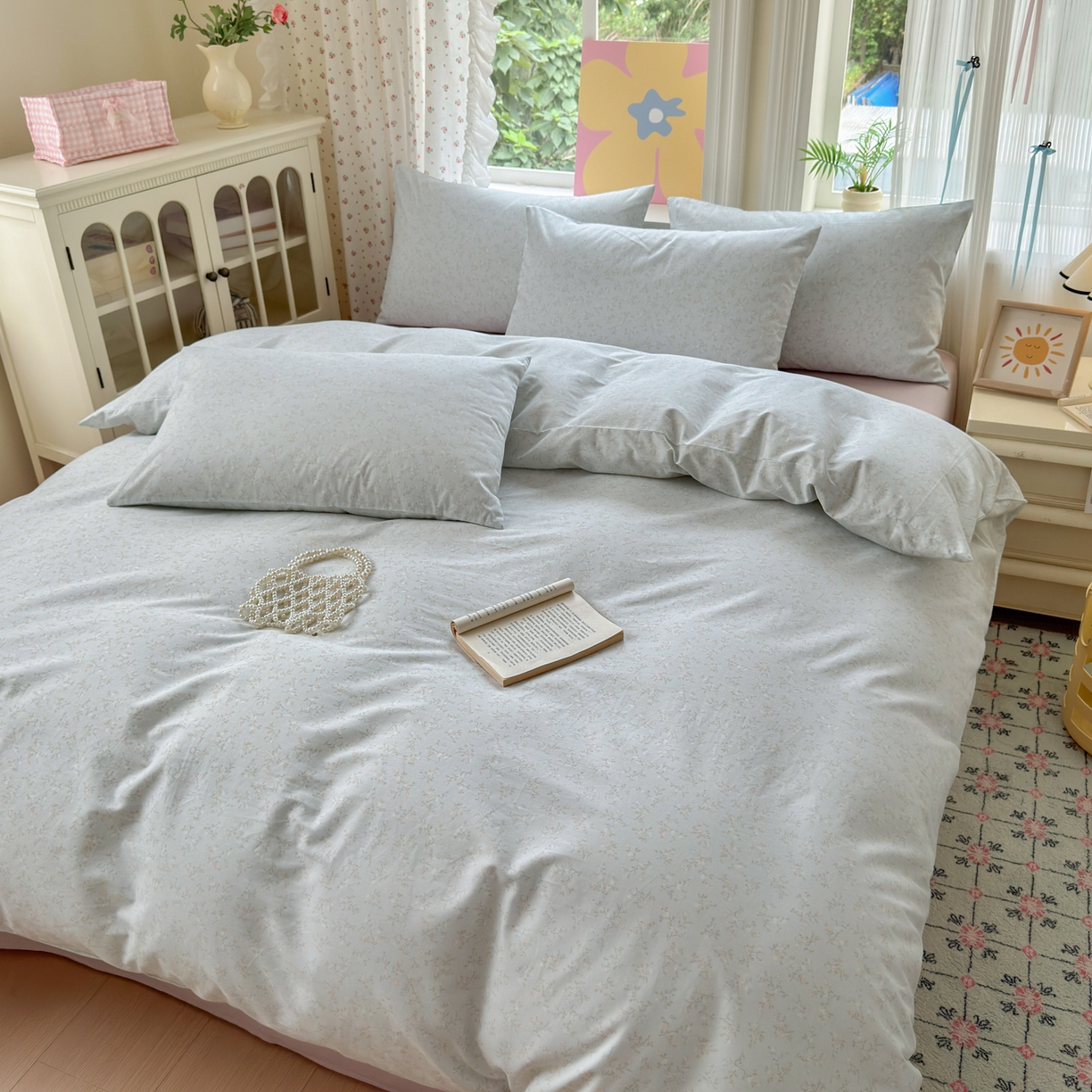 91家纺网 家纺一手货源 找家纺 优彩 2025新款13372碎花系列全棉四件套云森处