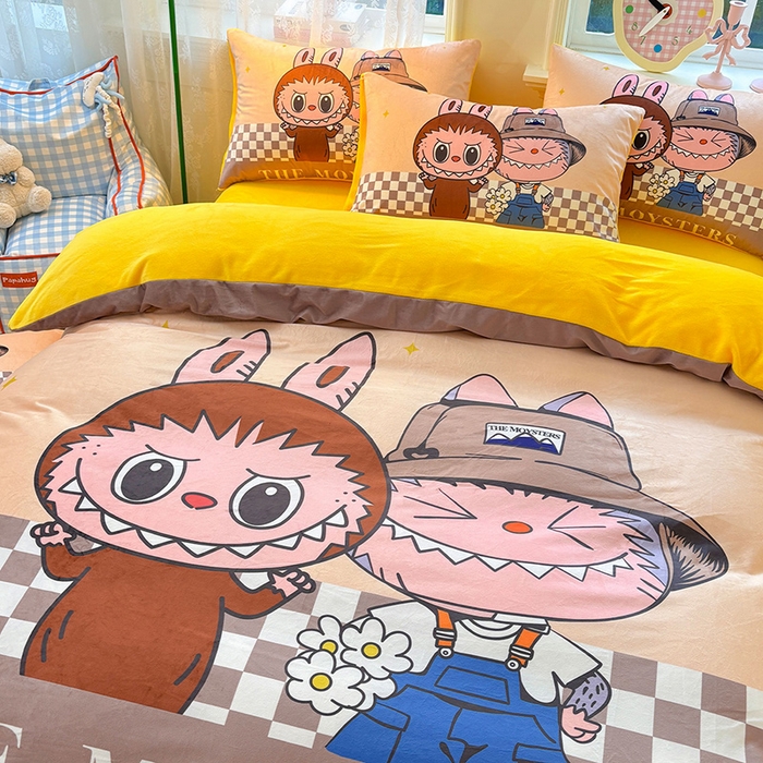 91家纺网 家纺一手货源 找家纺 （总）ds生活馆 2025新款大版卡通水晶绒牛奶绒单被套