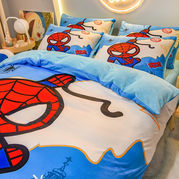 91家纺网 家纺一手货源 找家纺 （总）ds生活馆 2025新款大版卡通水晶绒牛奶绒单被套