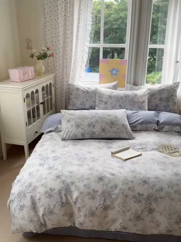 91家纺网 家纺一手货源 找家纺 优彩 2025新款13372碎花系列全棉四件套茱丽叶