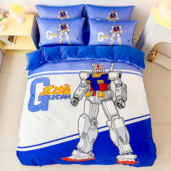 91家纺网 家纺一手货源 找家纺 ds生活馆 2026新款大版卡通水晶绒牛奶绒单被套 机器人