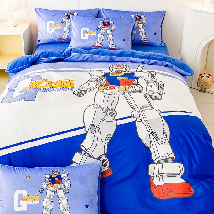 91家纺网 家纺一手货源 找家纺 ds生活馆 2026新款大版卡通水晶绒牛奶绒单被套 机器人