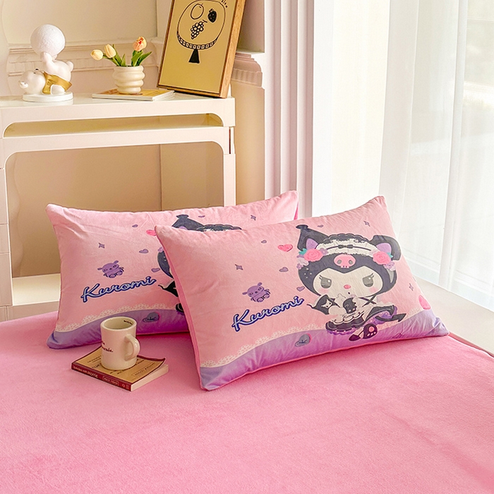 91家纺网 家纺一手货源 找家纺 ds生活馆 2026新款大版卡通水晶绒牛奶绒单被套 库洛米