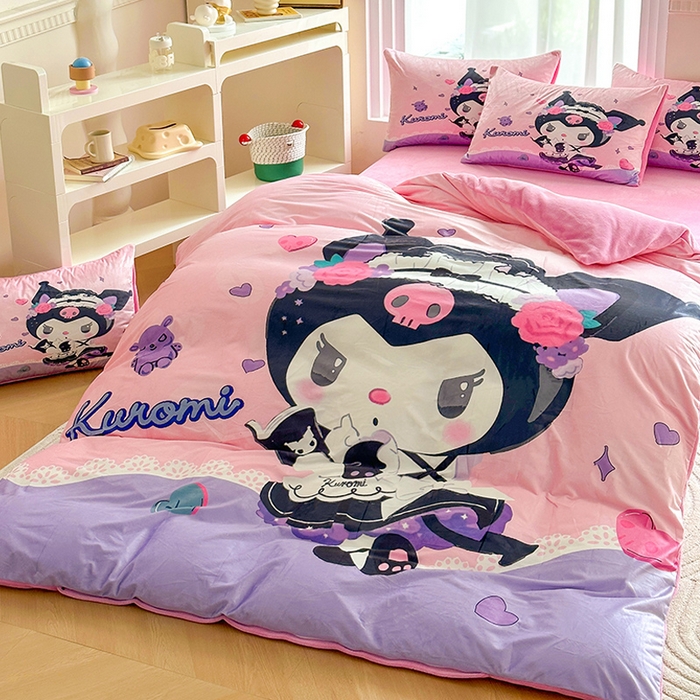 91家纺网 家纺一手货源 找家纺 ds生活馆 2026新款大版卡通水晶绒牛奶绒单被套 库洛米