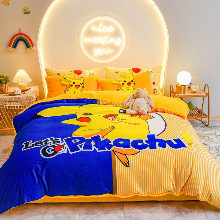 91家纺网 家纺一手货源 找家纺 ds生活馆 2026新款大版卡通水晶绒牛奶绒单被套 快乐皮卡