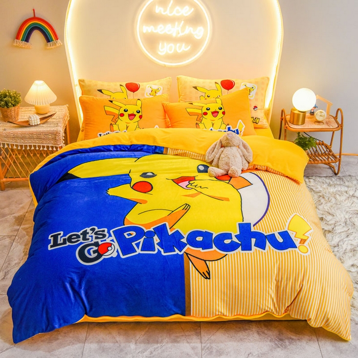 91家纺网 家纺一手货源 找家纺 ds生活馆 2026新款大版卡通水晶绒牛奶绒单被套 快乐皮卡