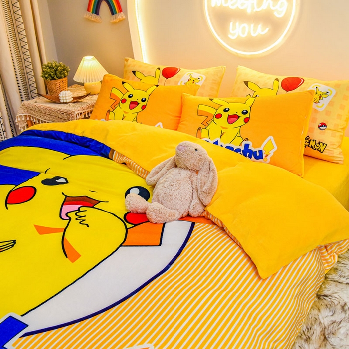 91家纺网 家纺一手货源 找家纺 ds生活馆 2026新款大版卡通水晶绒牛奶绒单被套 快乐皮卡