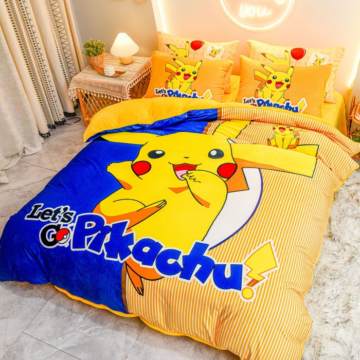 91家纺网 家纺一手货源 找家纺 ds生活馆 2026新款大版卡通水晶绒牛奶绒单被套 快乐皮卡