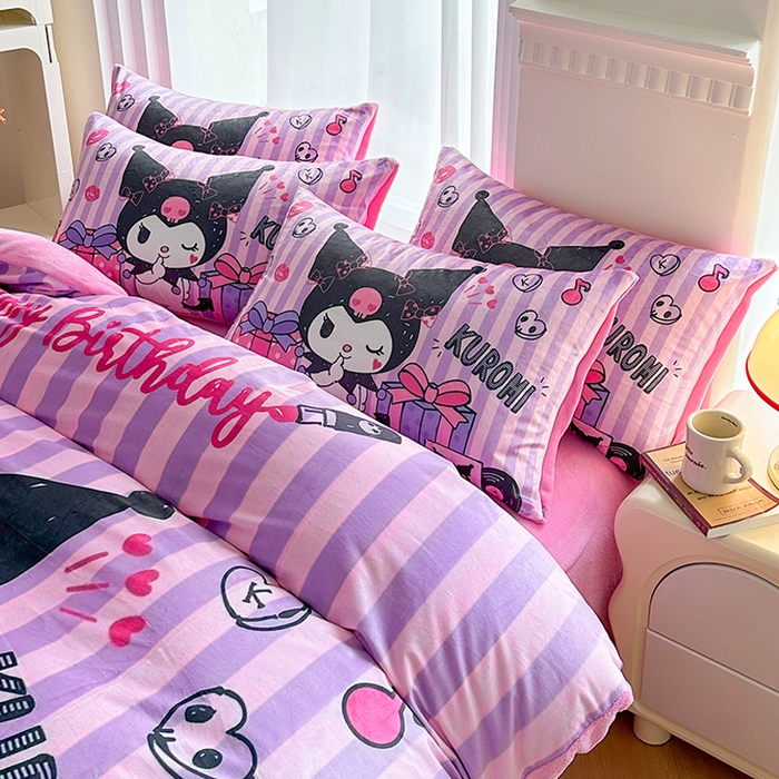 ds生活馆 2026新款大版卡通水晶绒牛奶绒单被套 礼物库米