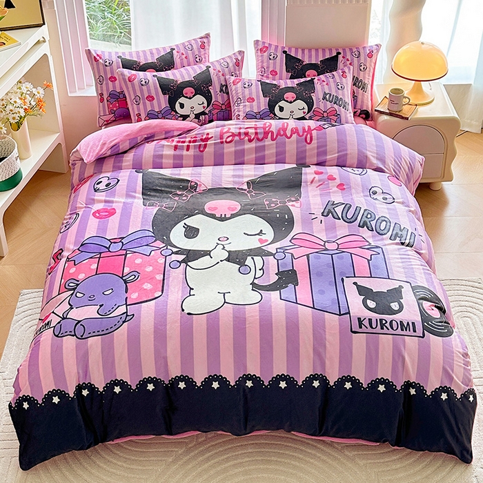 91家纺网 家纺一手货源 找家纺 ds生活馆 2026新款大版卡通水晶绒牛奶绒单被套 礼物库米