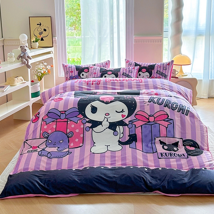 91家纺网 家纺一手货源 找家纺 ds生活馆 2026新款大版卡通水晶绒牛奶绒单被套 礼物库米