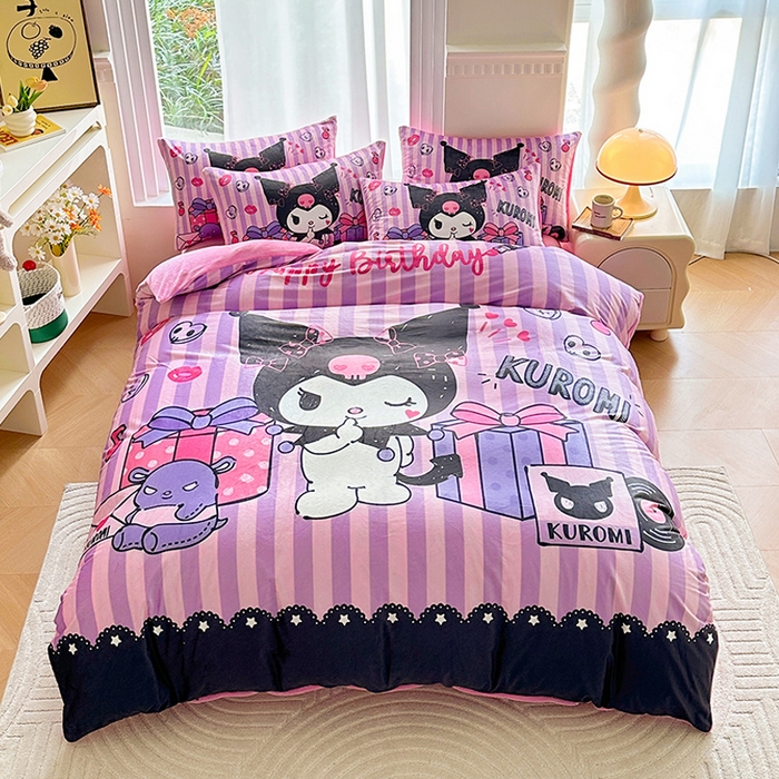 91家纺网 家纺一手货源 找家纺 ds生活馆 2026新款大版卡通水晶绒牛奶绒单被套 礼物库米