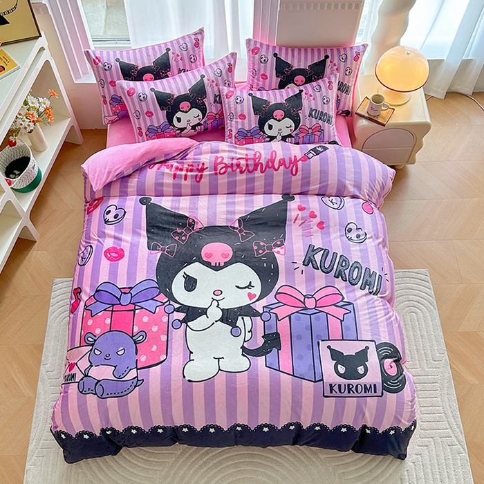 91家纺网 家纺一手货源 找家纺 ds生活馆 2026新款大版卡通水晶绒牛奶绒单被套 礼物库米