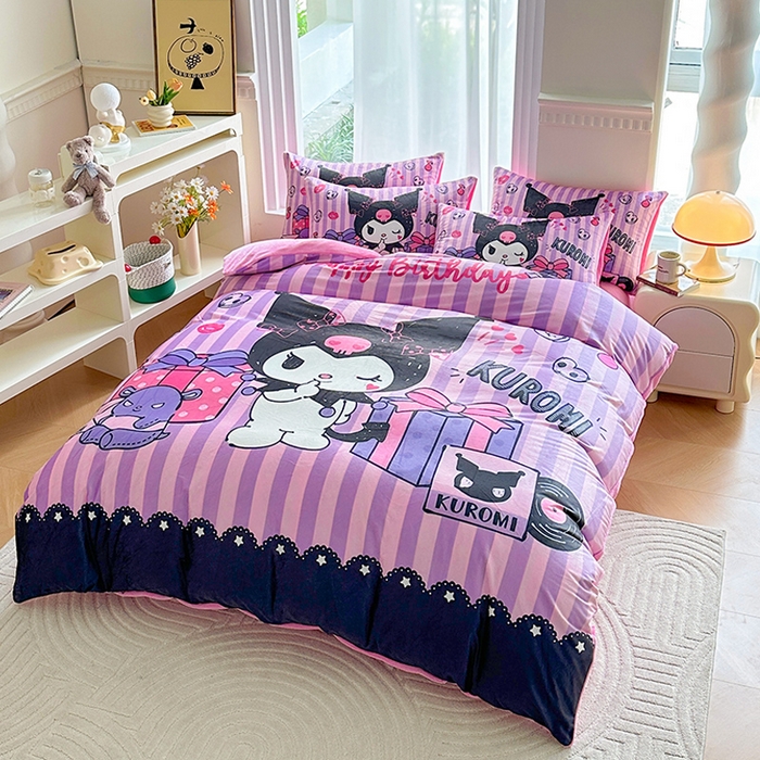 91家纺网 家纺一手货源 找家纺 ds生活馆 2026新款大版卡通水晶绒牛奶绒单被套 礼物库米